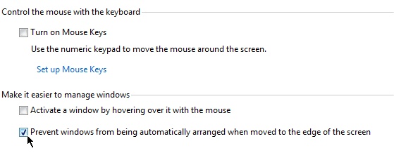 Prevent windows from being automatically arranged when moved to the edge of the screen