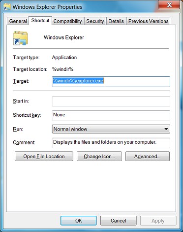 Windows Explorer Shortcut