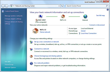 Windows 7 Network and Sharing Center
