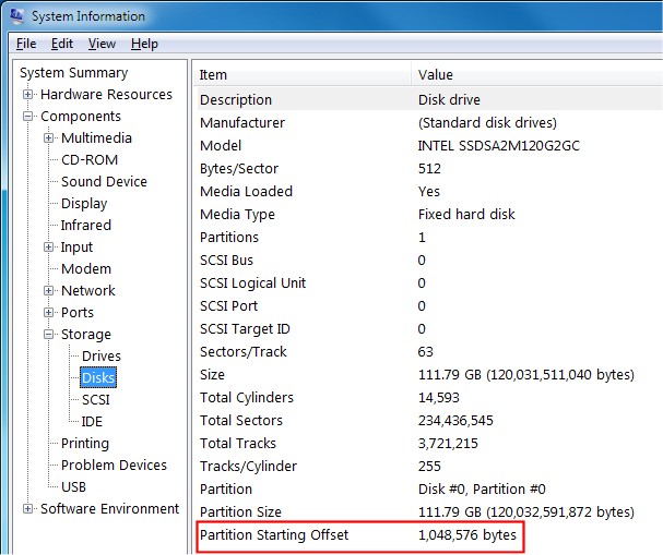 Partition Offset