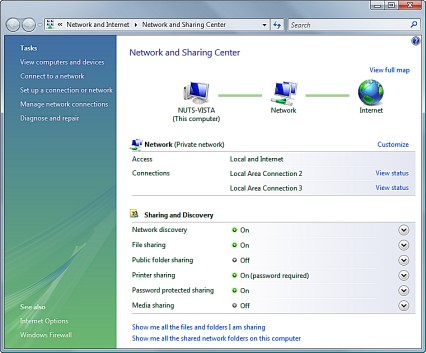 Vista Network and Sharing Center