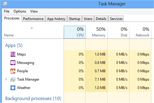 Windows 8 Modern UI App memory usage