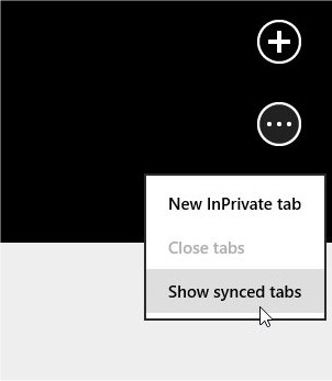 Internet Explorer Show Synced Tabs