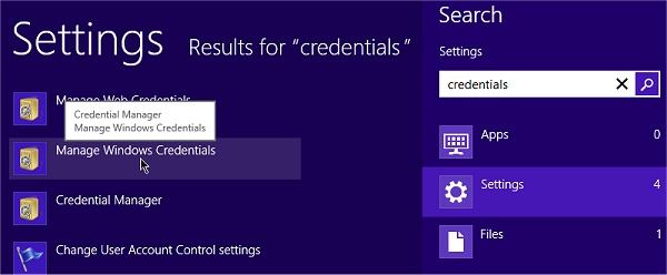 Manage Windows credentials