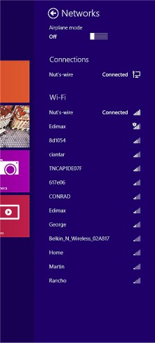 Windows 8 Network List