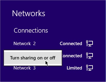 Turn Sharing on or off