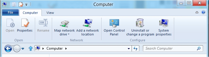 Windows 8 Windows Explorer Computer View