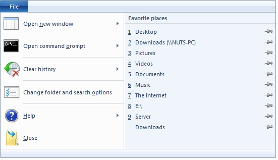 Windows 8 Windows Explorer File Menu