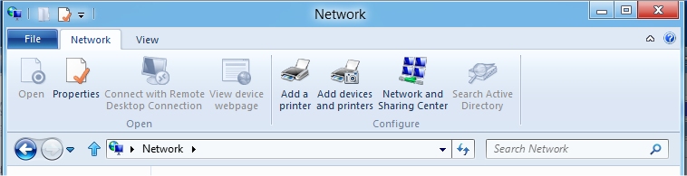 Windows 8 Windows Explorer Network View