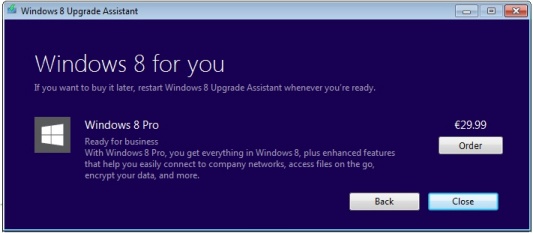 Windows Upgrade Assistant EU Offer Price €30