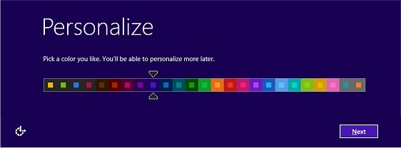 Windows 8 Setup - Personalize