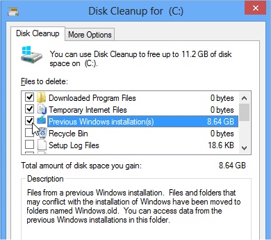 Windows 8 Setup - Disk Cleanup