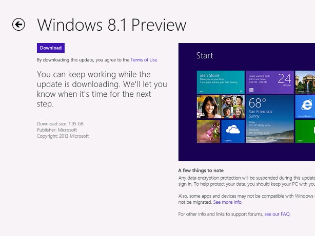 Download Windows 8.1 update