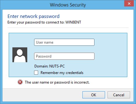 Enter Windows Credentials