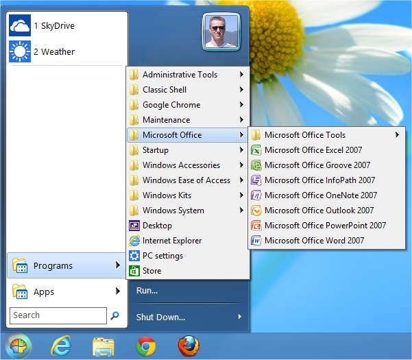 Classic Shell Windows 7 Start menu