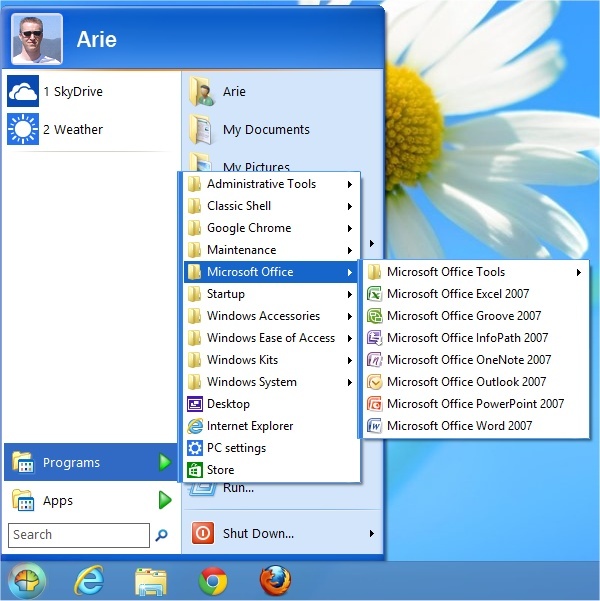 Classic Shell Windows XP Start Menu