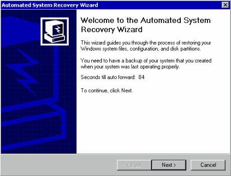Automated System Recovery Wizard