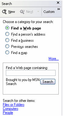 Windows 2000-like search functionality