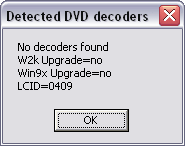 No DVD decoders Detected