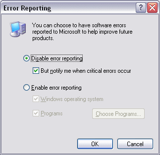 Customize Error Reporting