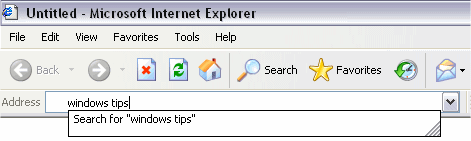 Internet Explorer's Address bar search