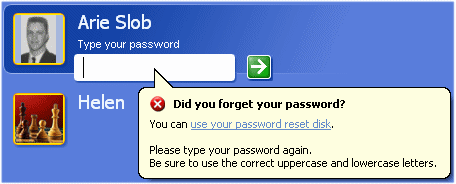 Password Recovery prompt
