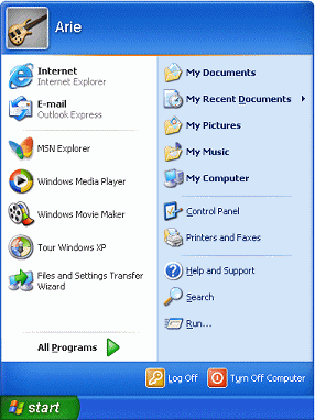 Windows XP Start Menu