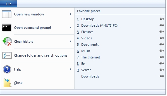 Windows 8 Windows Explorer File Menu